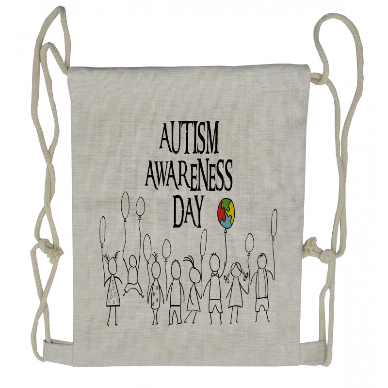 Symbolic Drawing of Children Drawstring Backpack