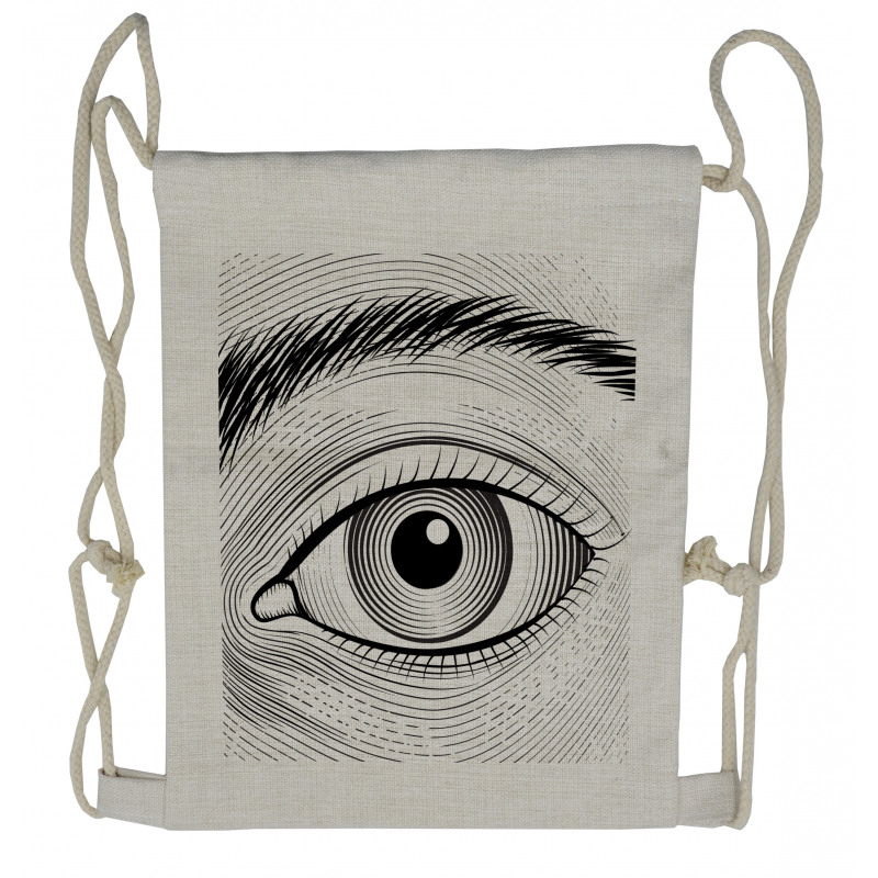 Macro Outline of Humans Eye Drawstring Backpack