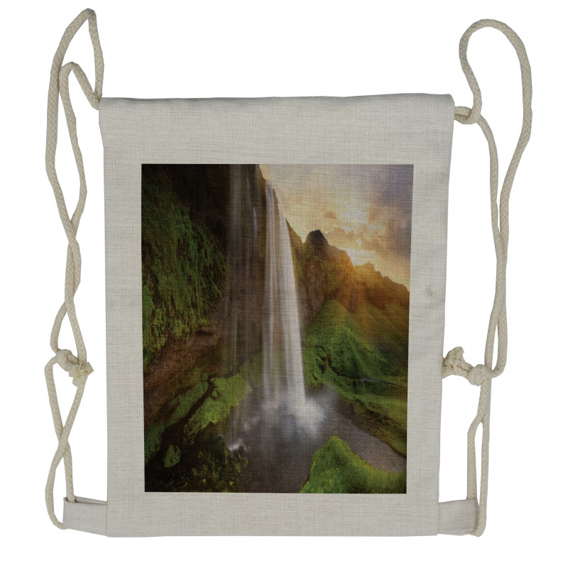 Seljalandsfoss Waterfalls Drawstring Backpack