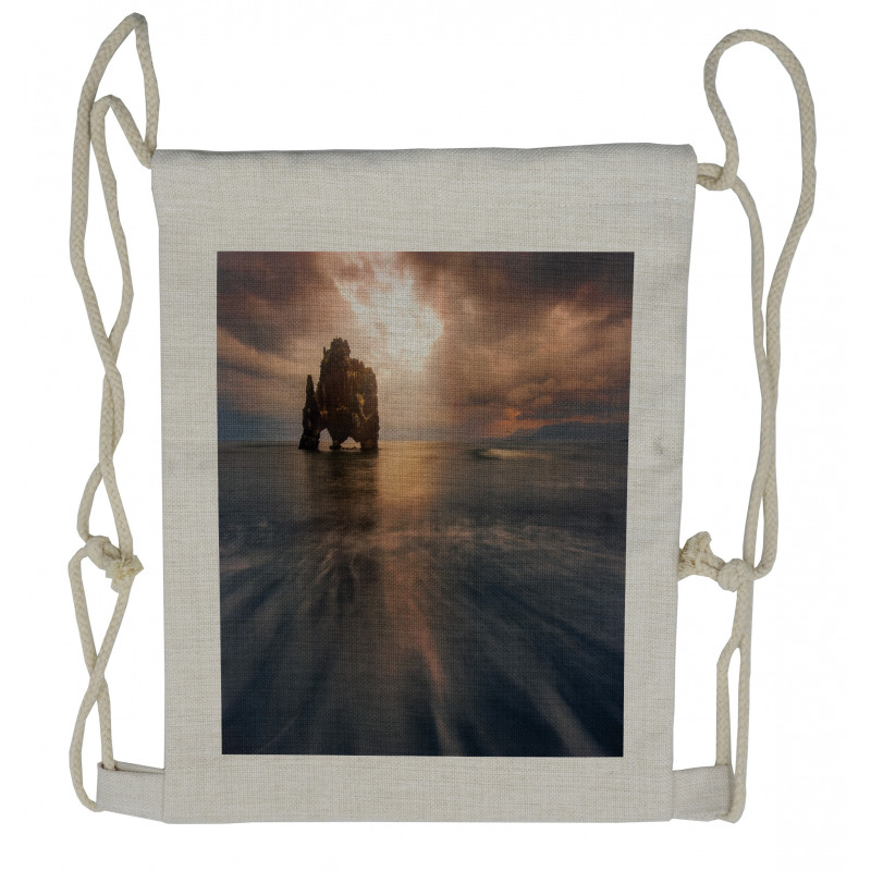 Hvitserkur Rock Formation Drawstring Backpack