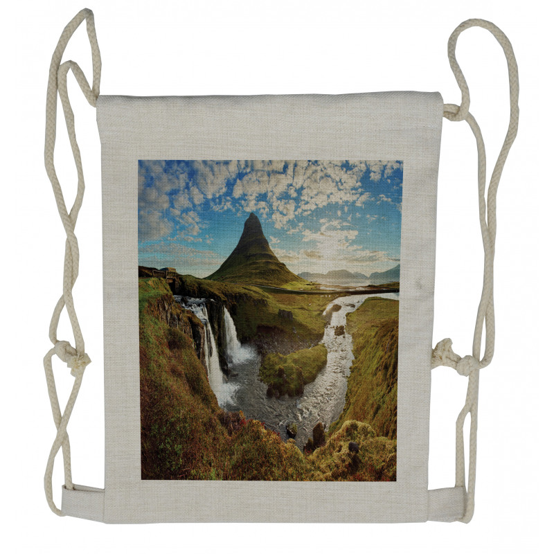 Vivid Countryside Photo Drawstring Backpack