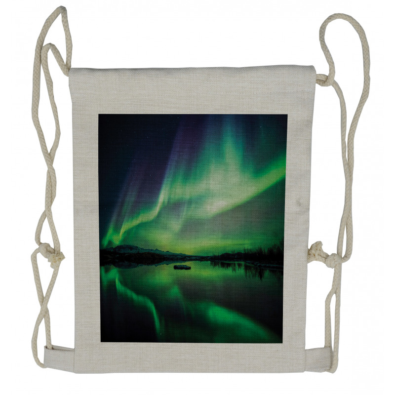 View over Lake Thingvellir Drawstring Backpack