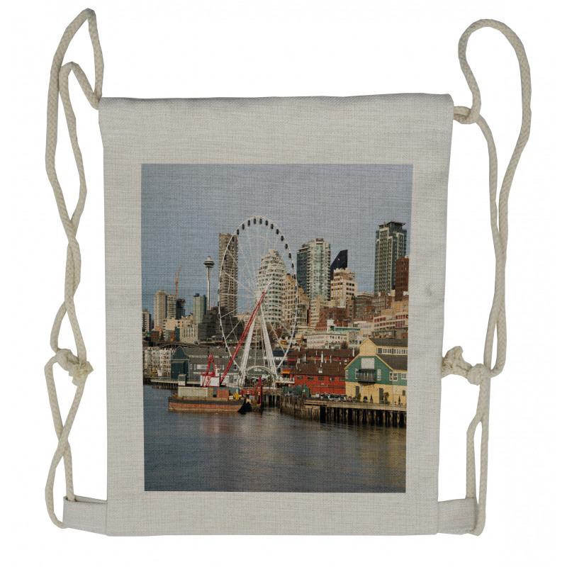 Elliott Bay Scenery Drawstring Backpack