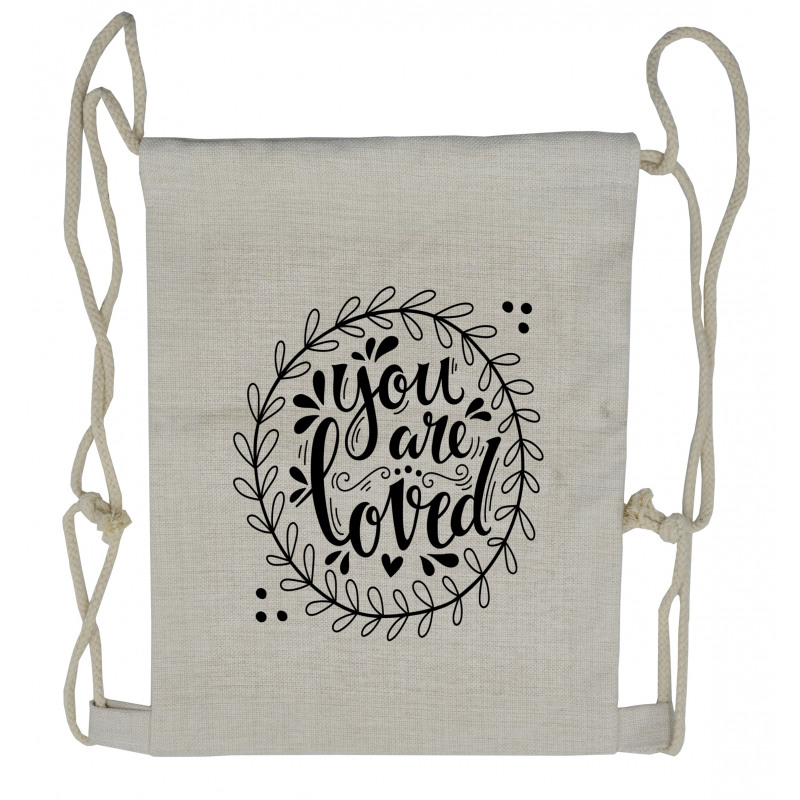 Wording in Monochrome Drawstring Backpack