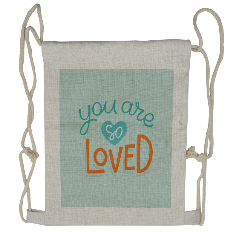 Funky Text Heart Art Drawstring Backpack