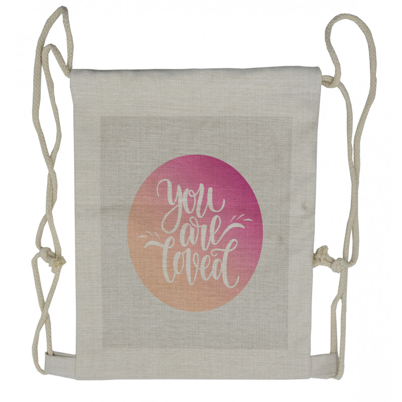 Calligraphy in Ombre Drawstring Backpack