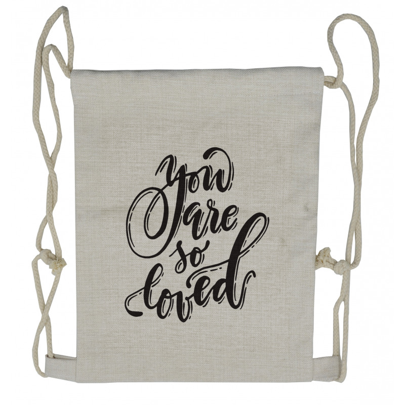 Bold and Curvy Font Drawstring Backpack