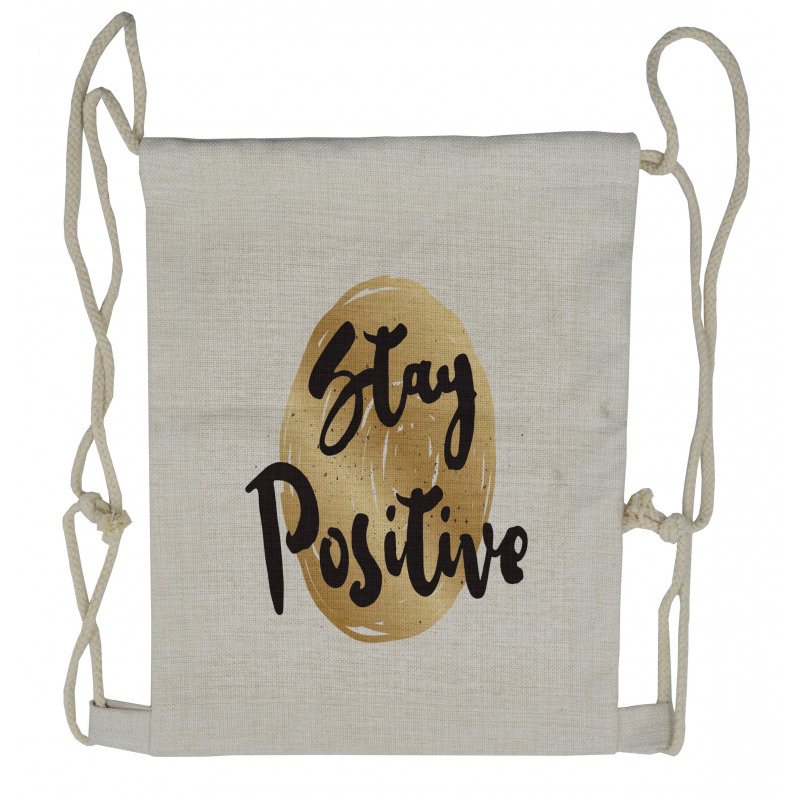 Phrase on Circular Drawstring Backpack