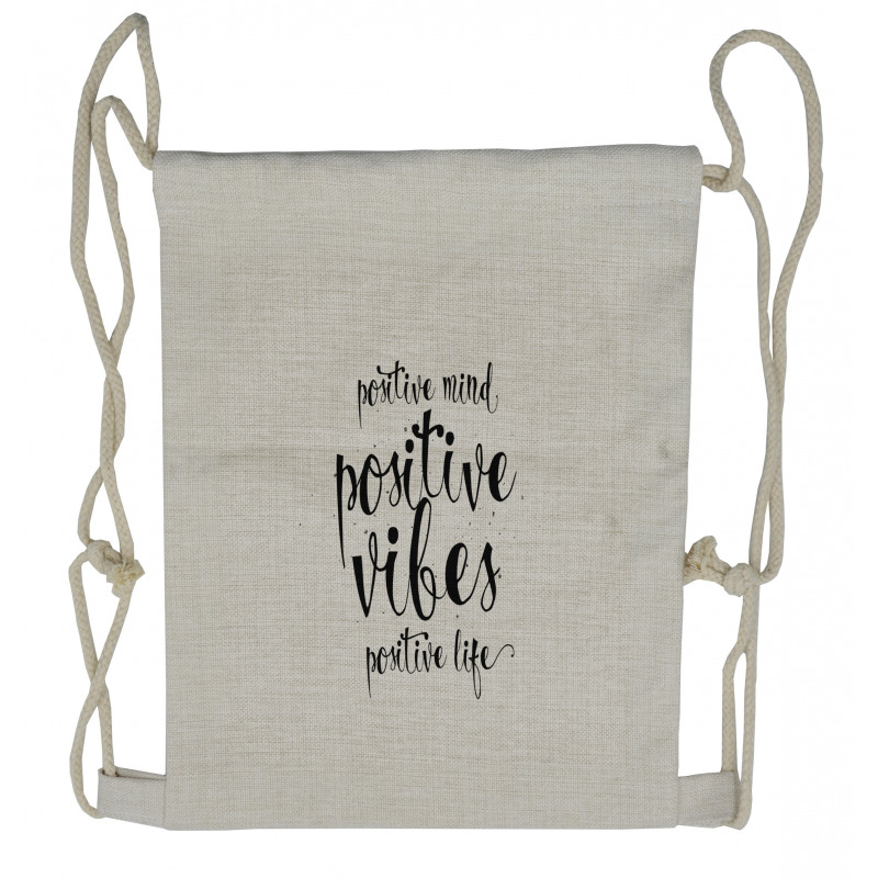 Motivational Words Drawstring Backpack