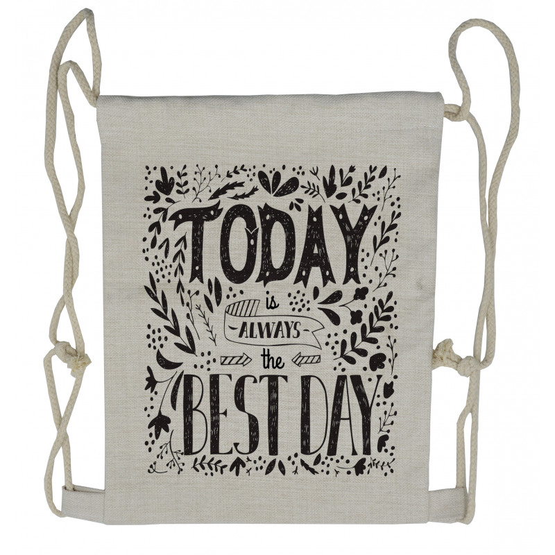 Today is Best Day Drawstring Backpack