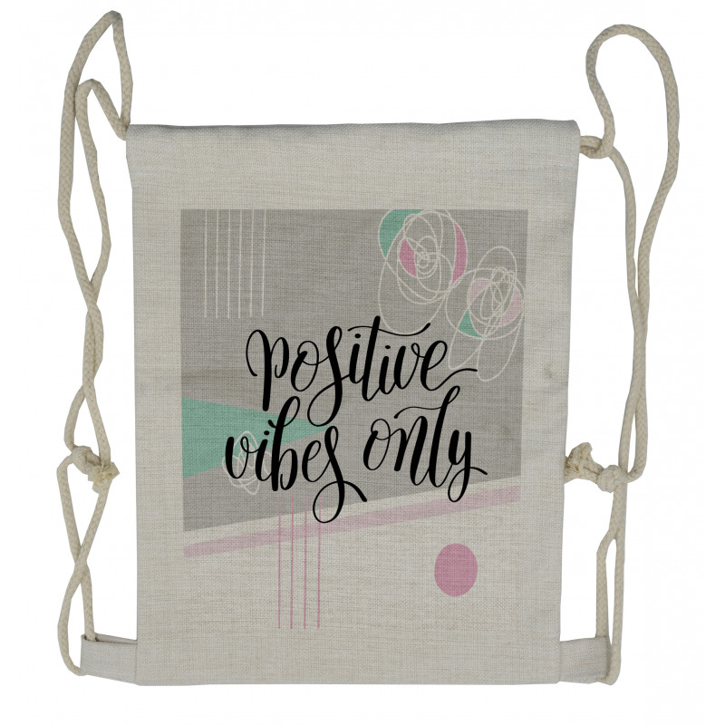 Positive Vibes Only Drawstring Backpack