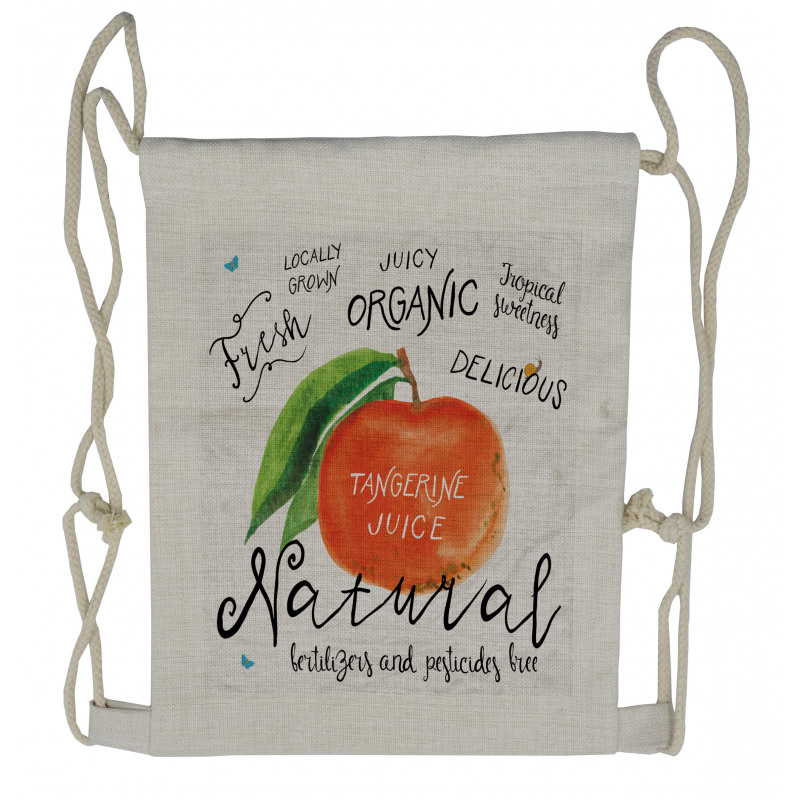 Watercolor Citrus Fruit Drawstring Backpack