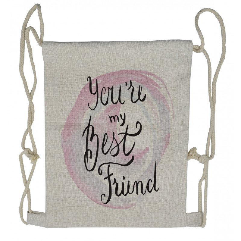 Text on Pastel Blobs Drawstring Backpack