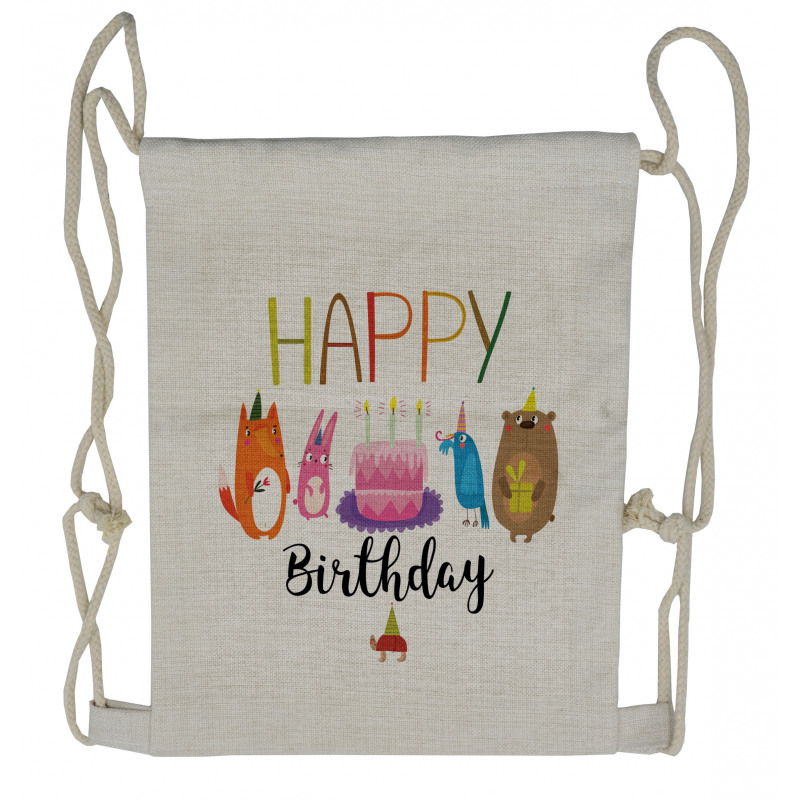 Cake Animal Friends Drawstring Backpack