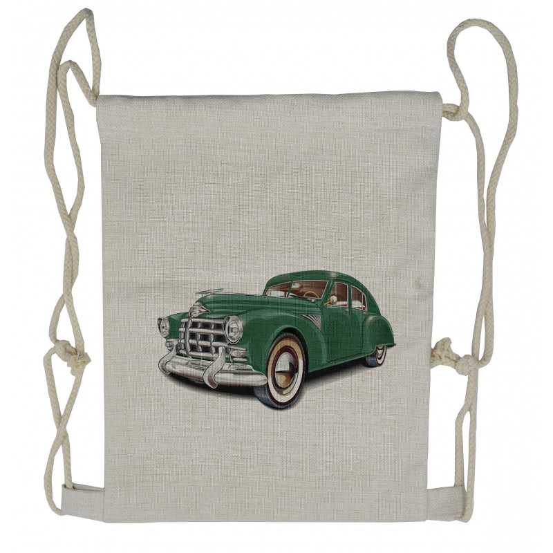 Nostalgic Vintage Car Drawstring Backpack