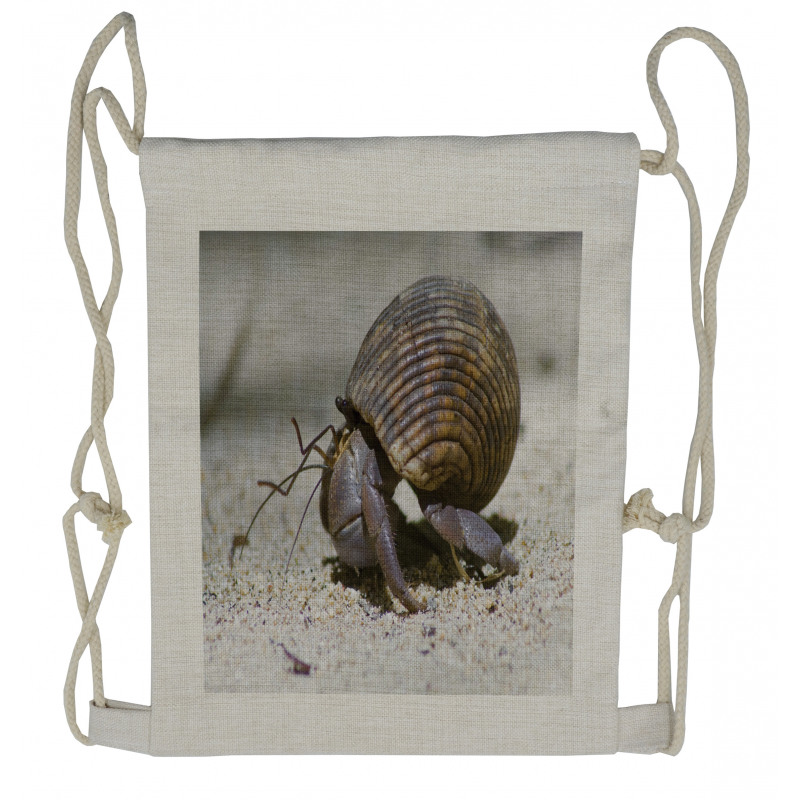 Macro Image on Sand Drawstring Backpack