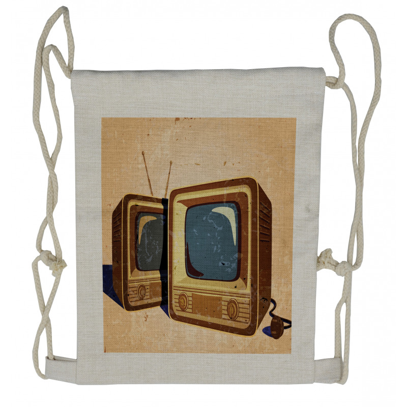 Nostalgic Televisions Drawstring Backpack