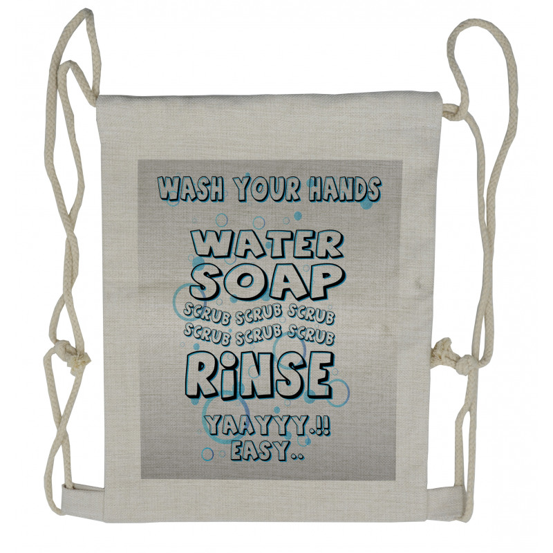 Water Soap Scrub Drawstring Backpack