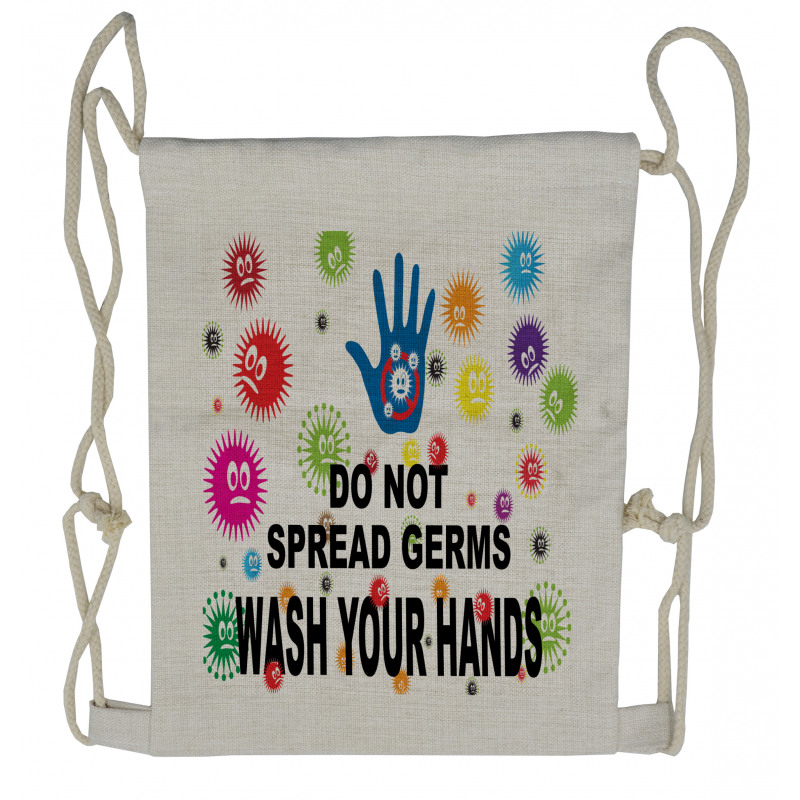 Do Not Spread Germs Drawstring Backpack