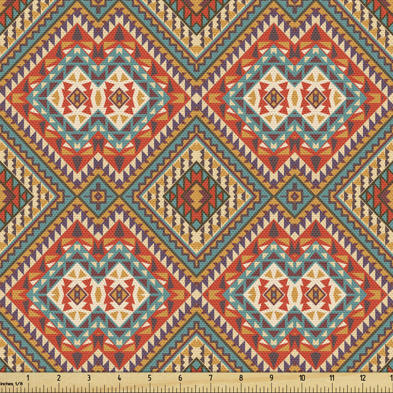 Etnik Parça Kumaş Antik Kilim Desenli