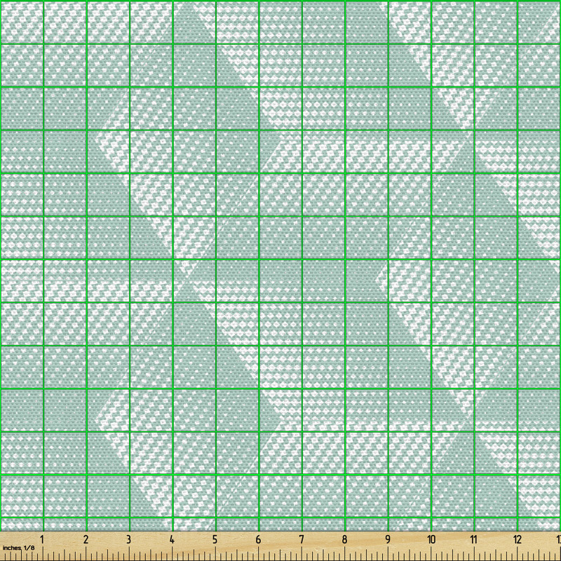 Retro Parça Kumaş Parlak ve Küçük Büyük Zikzaklar ile Küpler