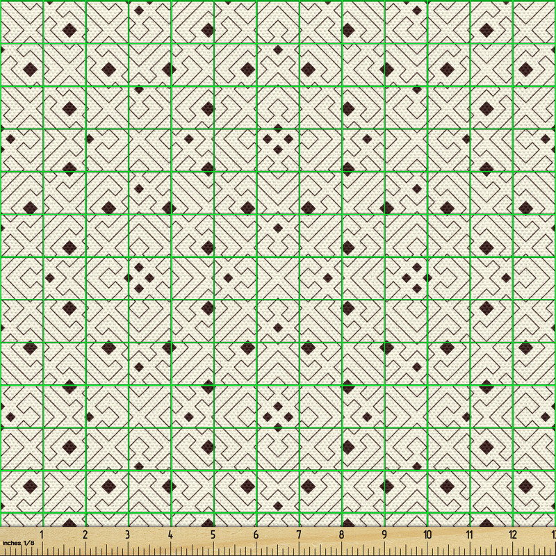 Geometrik Parça Kumaş Labirent Dörtgenler