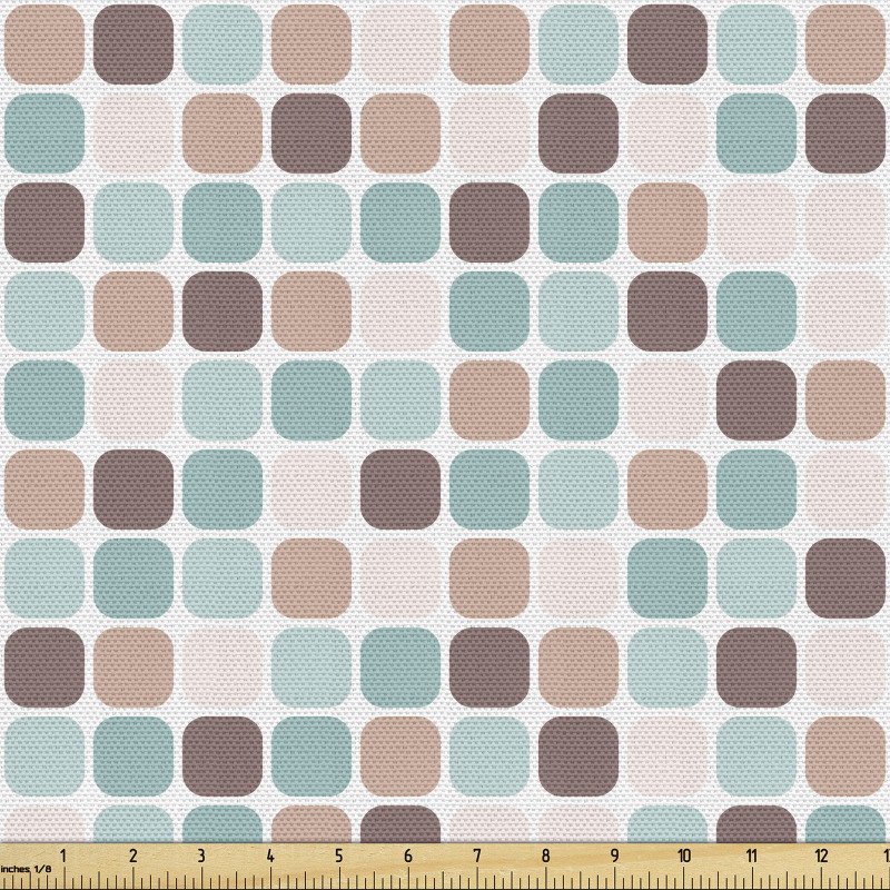 Geometrik Parça Kumaş Mozaik Stili Kareler Desenli