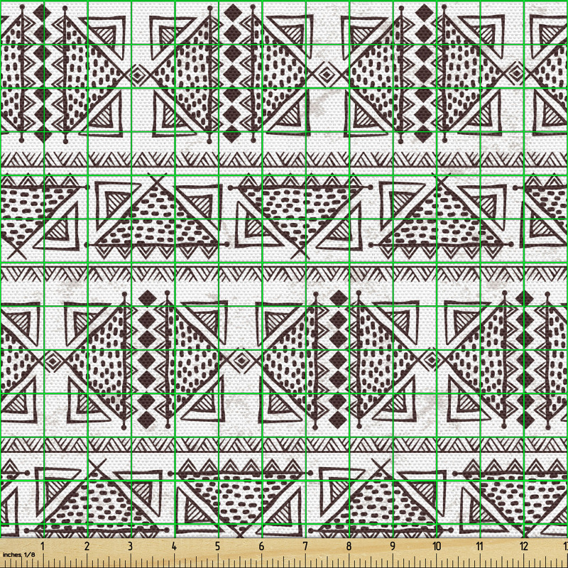 Soyut Parça Kumaş Tekrarlı Geometrik Etnik Çizgisel Çalışmalar