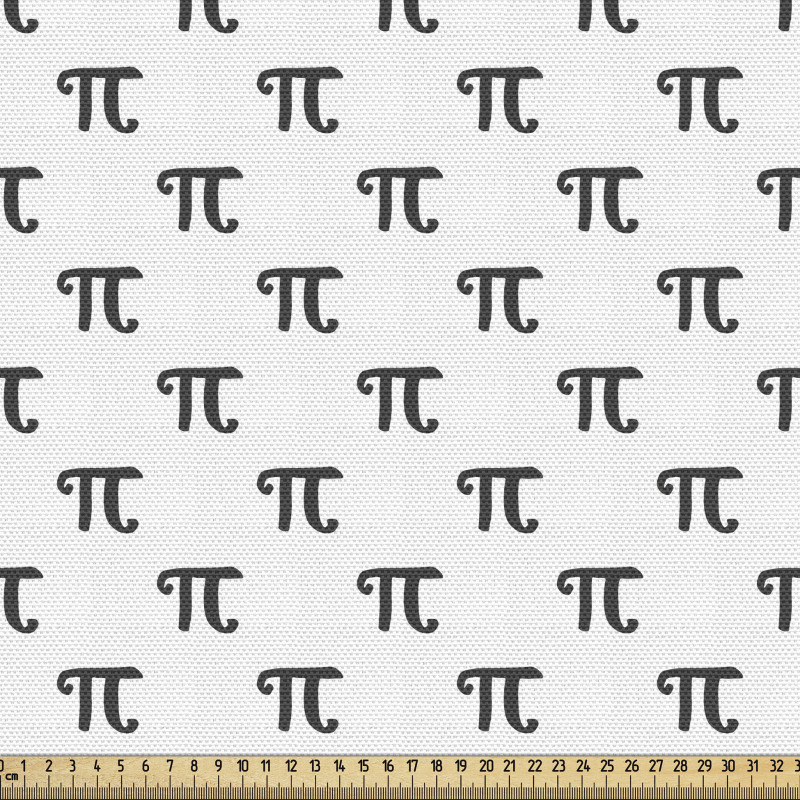 Matematik Parça Kumaş Beyaz Fon Üzerindeki Pi Sayısı Desenli