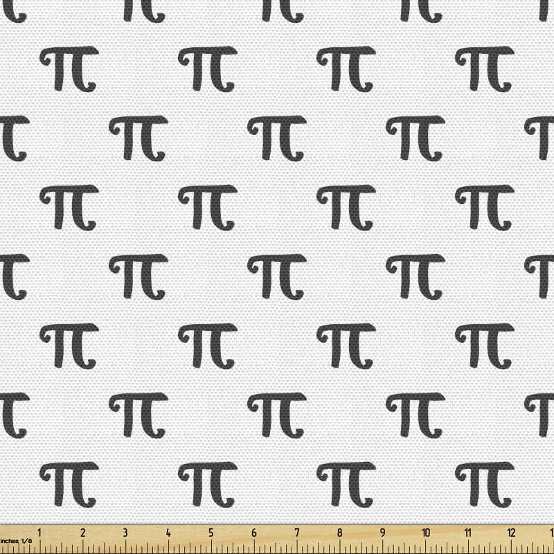 Matematik Parça Kumaş Beyaz Fon Üzerindeki Pi Sayısı Desenli