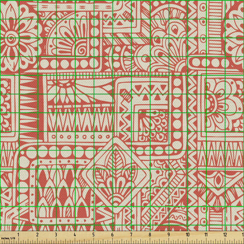 Geleneksel Parça Kumaş Etnik Motiflerle Çiçek Benzeri Desenler