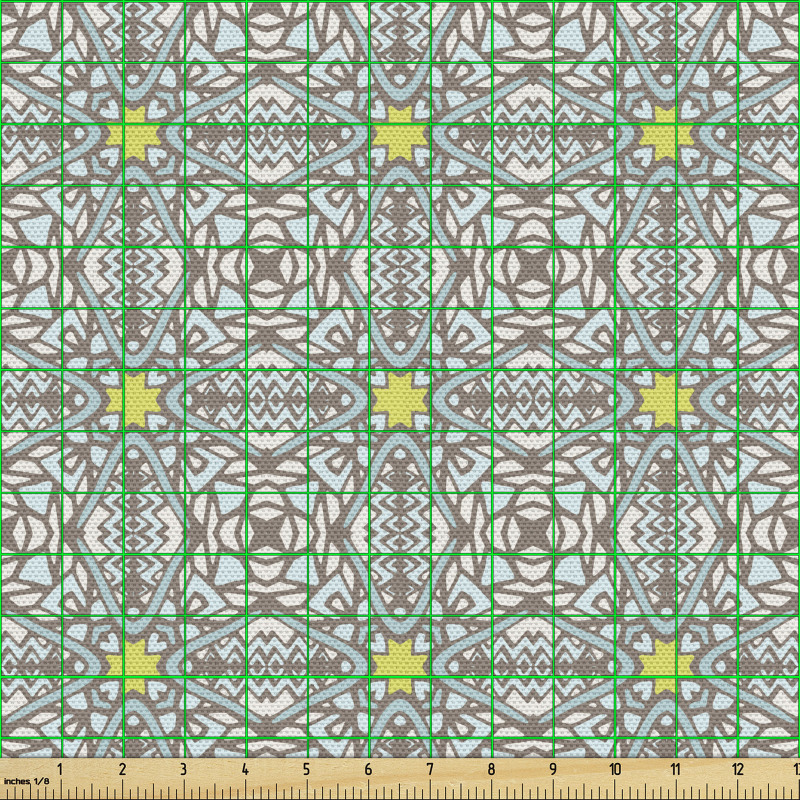 Etnik Parça Kumaş Eskitilmiş Tekrarlanan Geometrik Şekiller