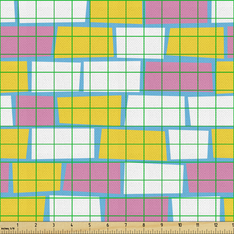 Geometrik Parça Kumaş Farklı Renklerde Tuğlalarla Yapılan Duvar