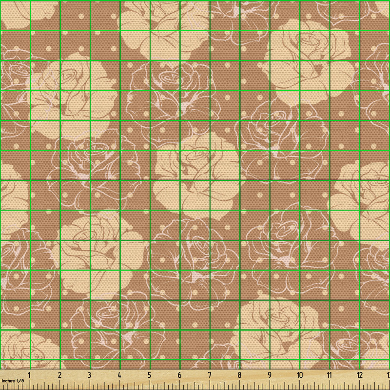 Botanik Parça Kumaş Noktalarla Süslenmiş Arka Plana Çiçekler