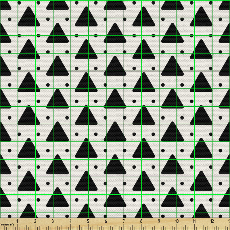 Geometrik Parça Kumaş Noktalarla Süslenmiş Tekrarlanan Üçgenler