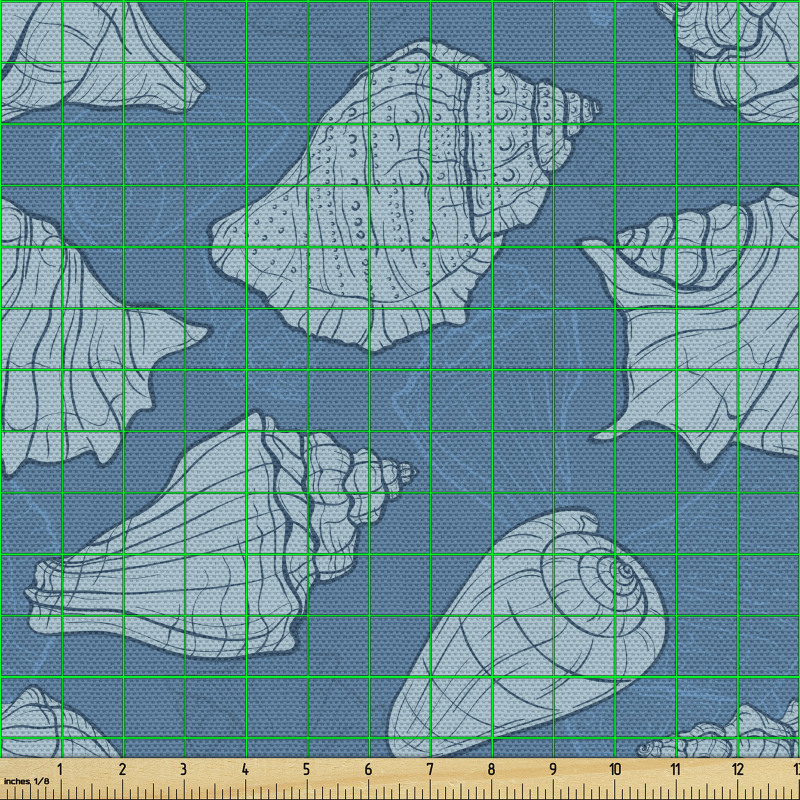 Deniz Parça Kumaş Tekrarlanmış Salyangoz Kabukları ve Gölgeleri