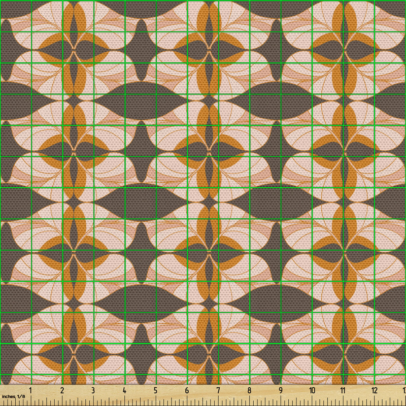 Geometrik Parça Kumaş Dikey Tekrarlanmış Simetrik Desenler