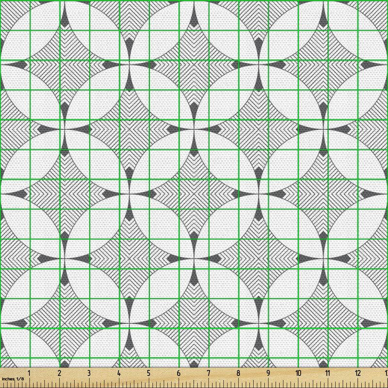 Geometrik Parça Kumaş İç İçe Geçmiş Zincire Benzeyen Halkalar