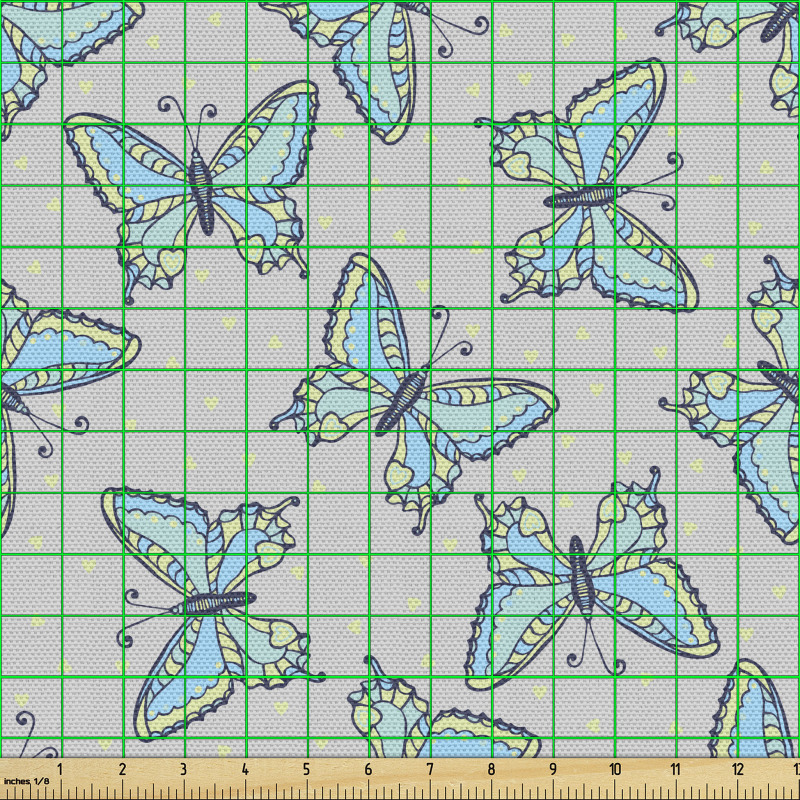 Hayvanlar Parça Kumaş Tekrarlanmış Ters Düz Edilmiş Kelebekler