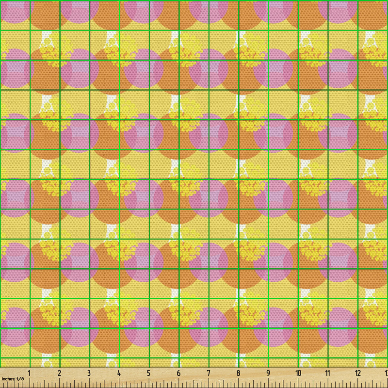 Daire Parça Kumaş Tekrarlanmış Simetrik Rengarenk Yuvarlaklar