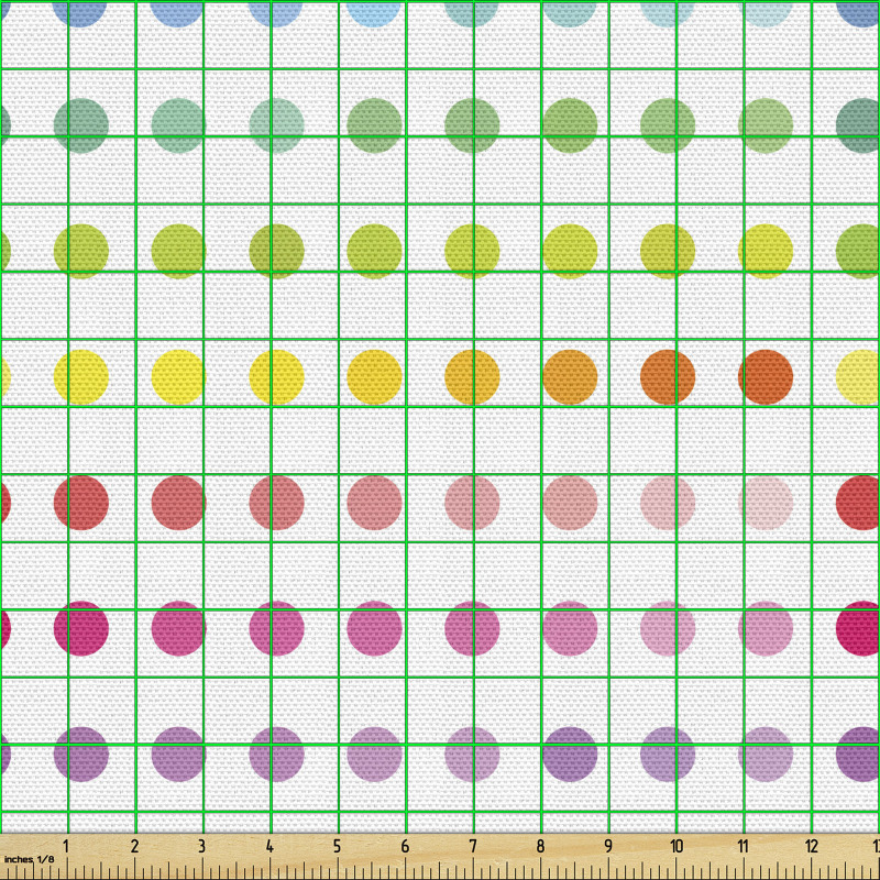 Puantiyeli Parça Kumaş  Ton Geçişleri Olan Rengarenk Noktalar
