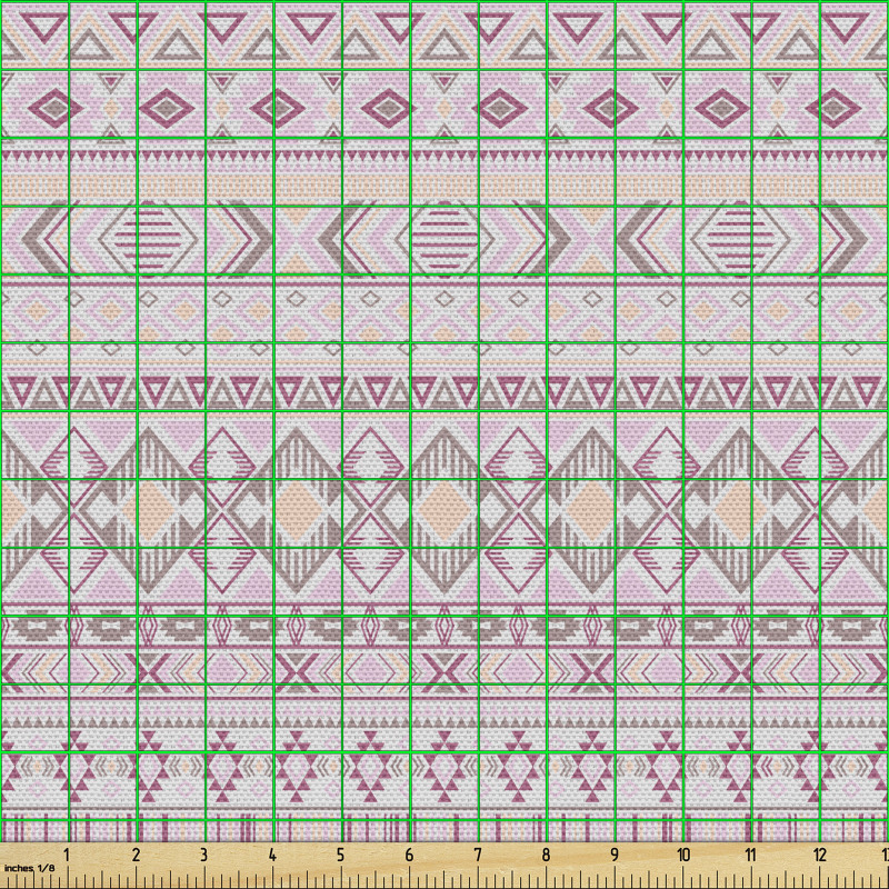 Etnik Parça Kumaş Üçgenler ve Dörtgenler ile Geleneksel Desen