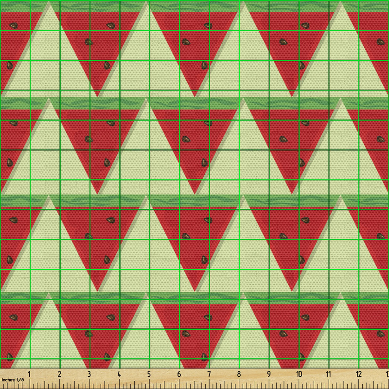 Tarım Parça Kumaş Çekirdekli Üçgen ve Ters Karpuz Dilimleri