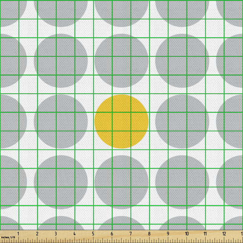 Geometrik Parça Kumaş Ortadaki Renkli Kalanı Düz Tonlu Noktalar