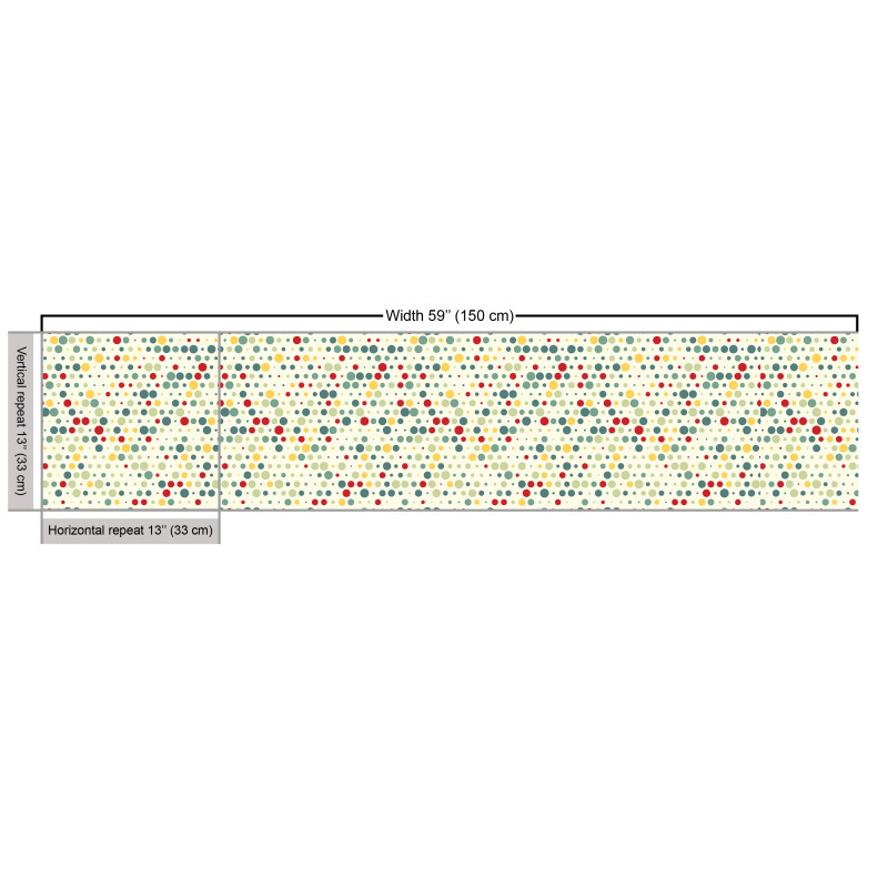 Geometrik Parça Kumaş Farklı Boyutta Dairelerden Oluşan Tasarım