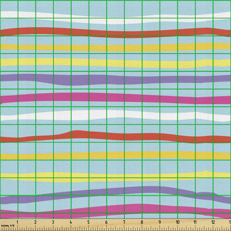 Eğlenceli Parça Kumaş Yatay Dalgalı Çizgili Yaratıcı Tasarım