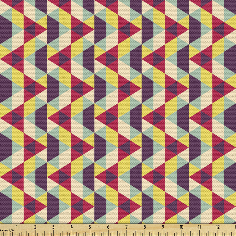 Geometrik Parça Kumaş Mozaik Görünümlü Üçgenli İllüstrasyon