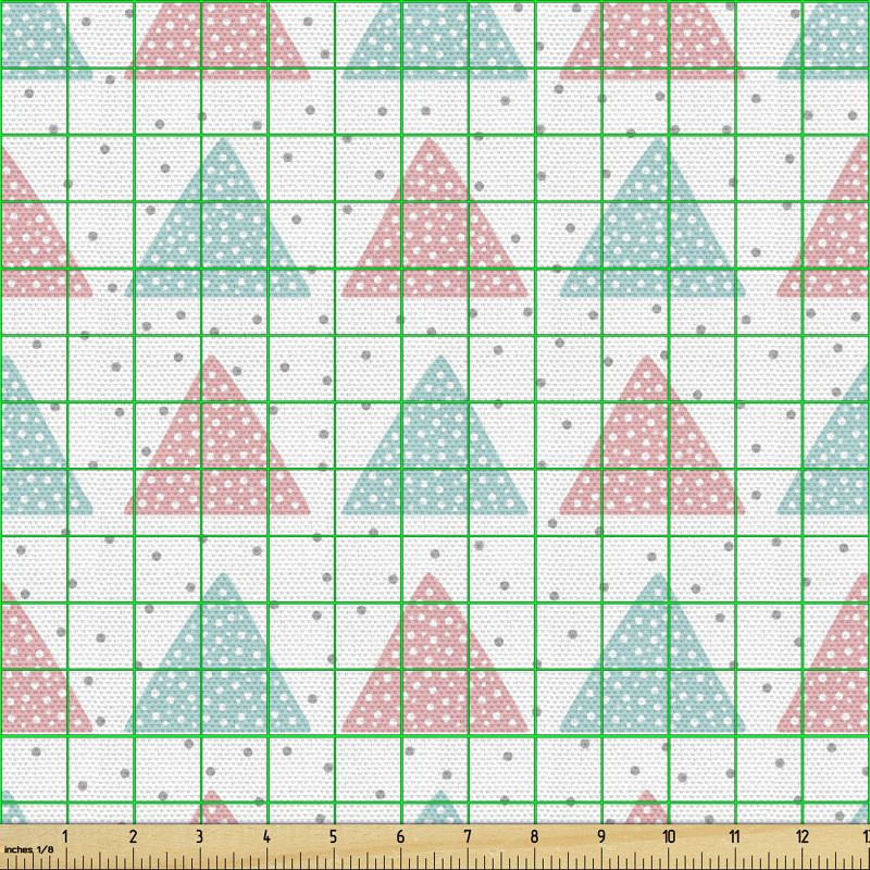 Geometrik Parça Kumaş Yüzeyi Noktalı Tekrarlı Renkli Üçgenler