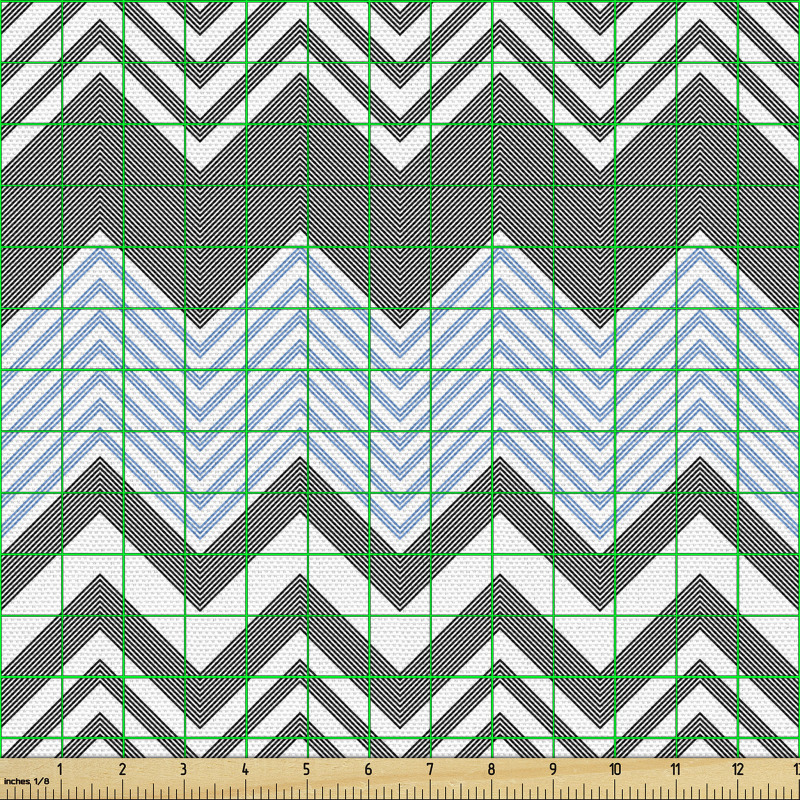 Geometrik Parça Kumaş Koyu Yatay Zik Zak Çizgili İllüstrasyon