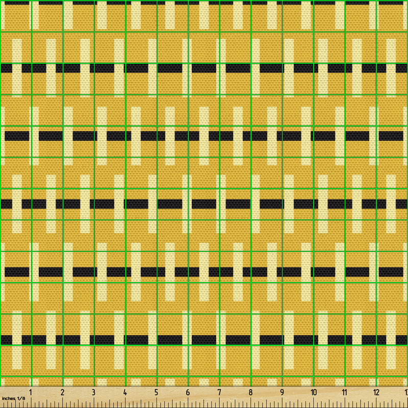 Geometrik Parça Kumaş Yatay Çizgiler Üstündeki Kısa Şeritler